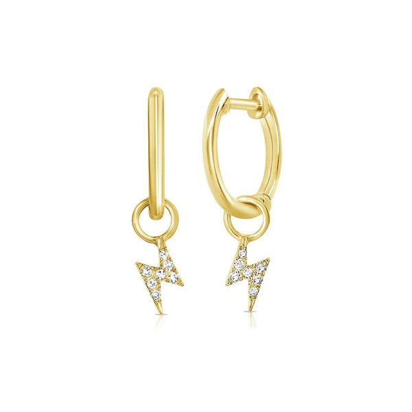 Diamond Lightning Bolt Earrings - 1